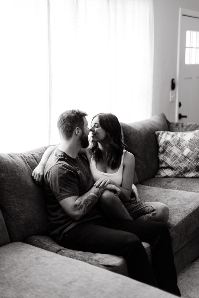at home engagement photography